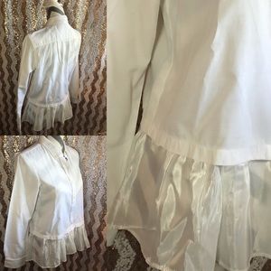 Clu button down shirt with satin ruffle hem